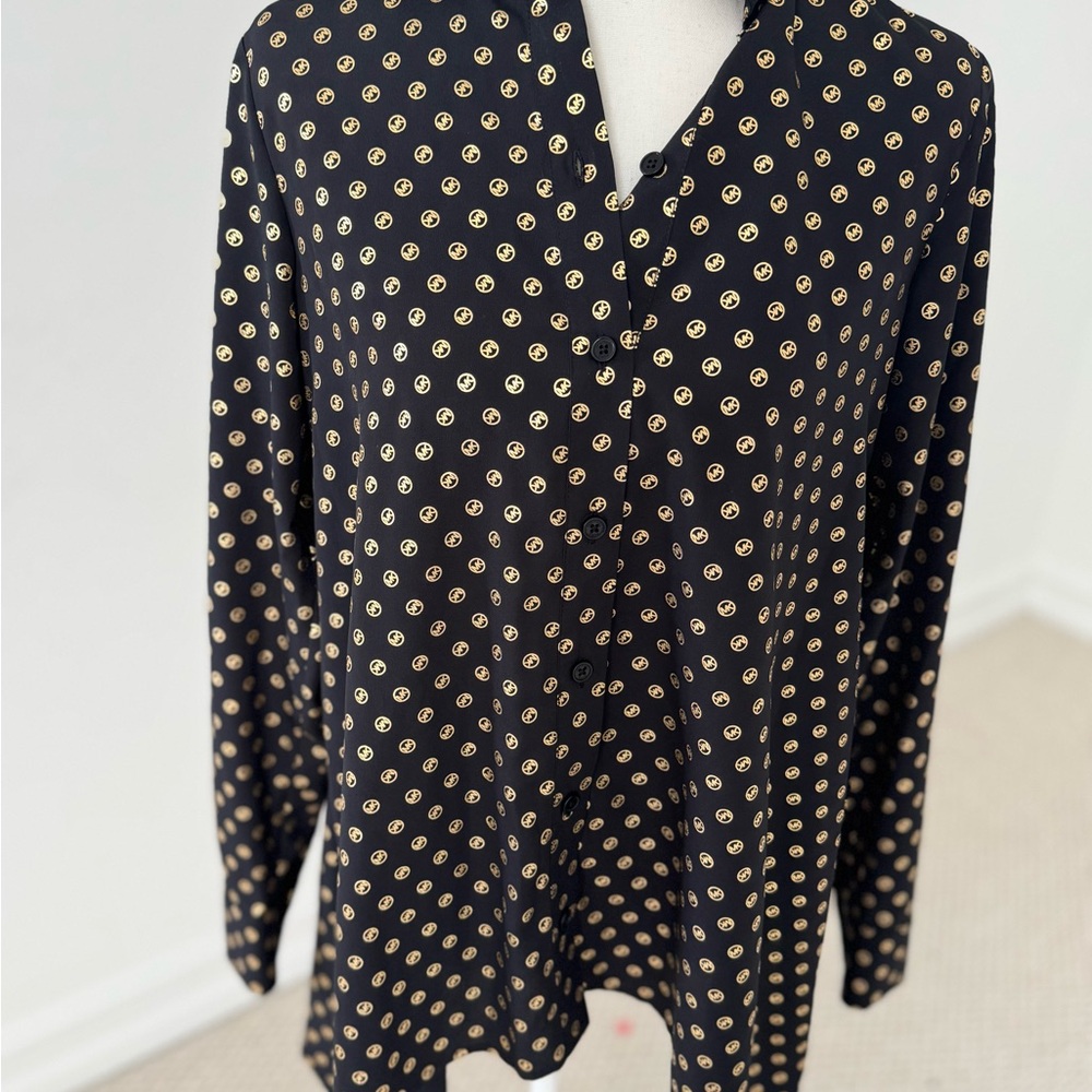 Michael Kors Black and Gold Button Down Shirt